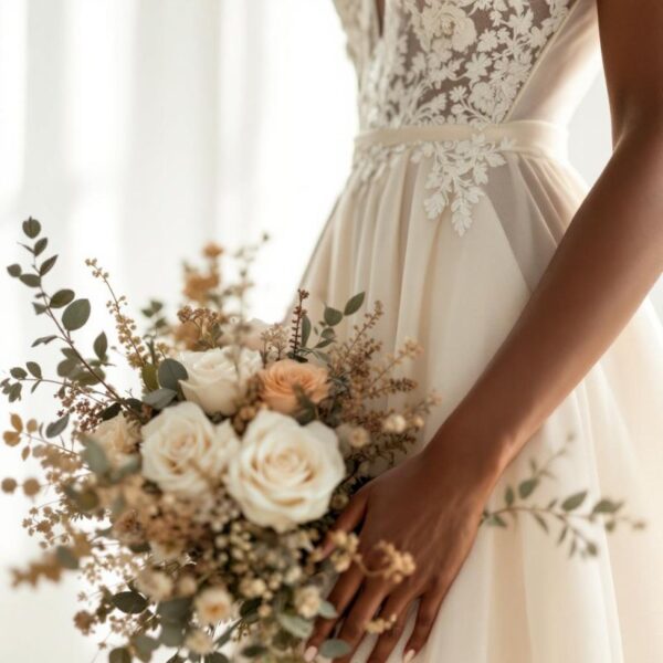 Champagne wedding dress colour at London Bride, South London