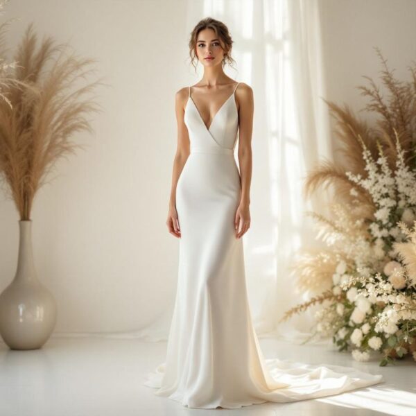 Modern wedding dress style at London Bride, South London