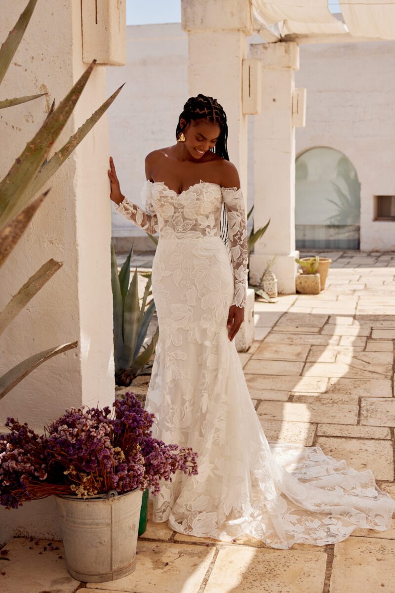 Lillian West 66383 wedding dress - front view
