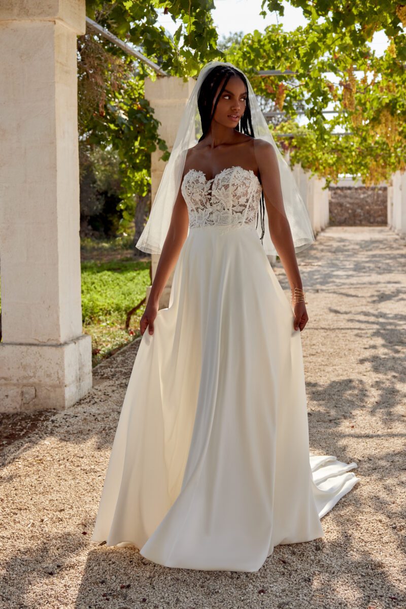 Lillian West 66393 wedding dress - front view