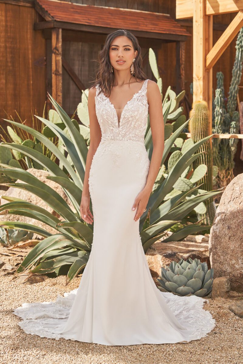 Lillian West 66265 wedding dress - front view