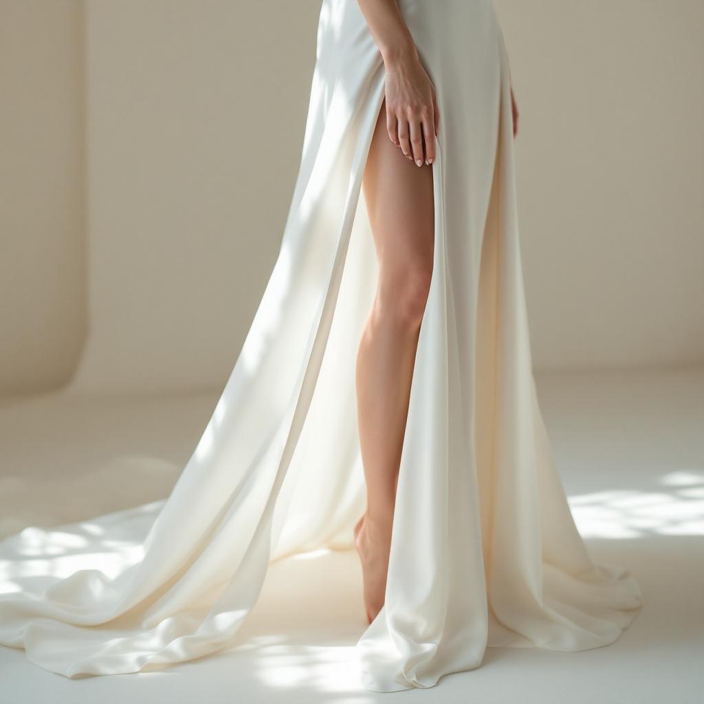 Wedding dresses with a skirt slit for a modern, confident bridal look