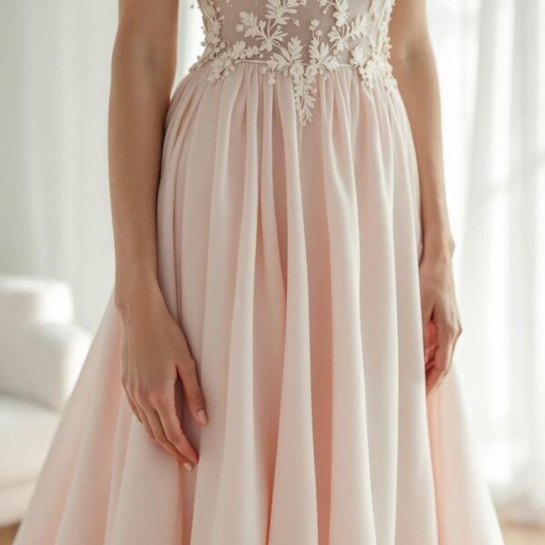 Blush wedding dress colour at London Bride, South London