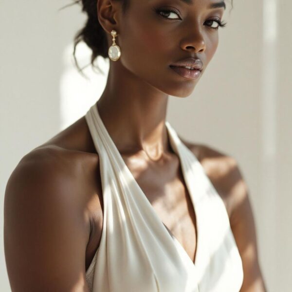 Halter wedding dress neckline at London Bride, South London