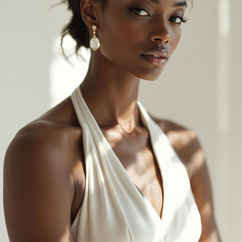 Halter wedding dress neckline at London Bride, South London