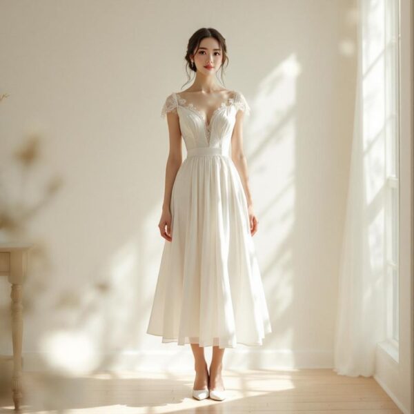 Midi/Tea Length wedding dress style at London Bride, South London