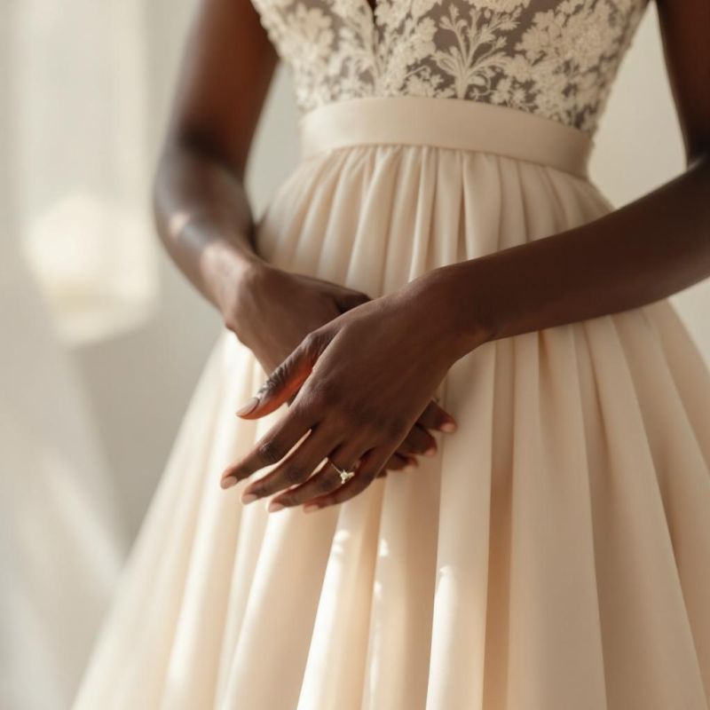 Nude wedding dress colour at London Bride, South London