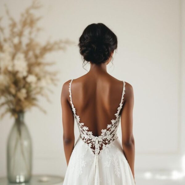 Open Back wedding dress back style at London Bride, South London