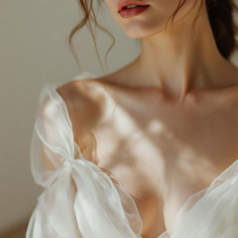 Organza wedding dress fabric at London Bride, South London