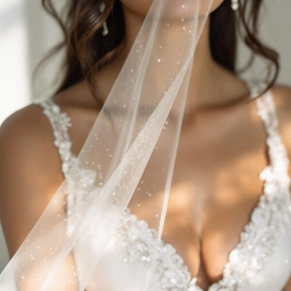 Sparkle/Glitter wedding dress detail at London Bride, South London