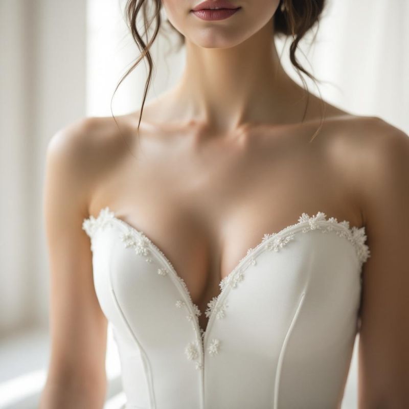 Sweetheart wedding dress neckline at London Bride, South London
